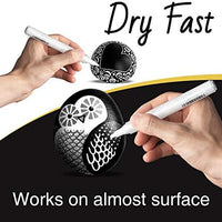 Bolígrafos de pintura acrílica negra – Paquete de 8 rotuladores de pintura negra, bolígrafos de pintura acrílica para pintura de roca, madera, metal, metal, cerámica, graffiti, papel, dibujo, calabazas de plástico, juegos de pintura acrílica a base de agu - Arteztik