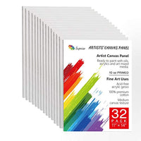 Paquete de 32 tableros de lienzo blanco en blanco, pizarra de pintura, lienzo artístico de 11.0 x 13.8 in, tablas de lienzo para pintar - Arteztik
