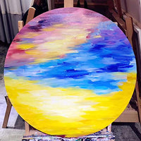 Paneles redondos de pintura precebados, 3 unidades de tablas de decoración talladas de 16.0 in para manualidades, acrílico, aceite, gouache, pinturas de témpera y medios de arte mojado. - Arteztik

