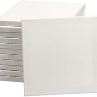 Lienzo estirado de 7.9 x 7.9 in – Lienzo enmarcado en blanco para pintar – Paquete de 12 – Lienzo de arte triple imprimado para niños, adultos, estudiantes y profesionales - Arteztik