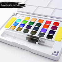 Kits de pintura de acuarela para niños, kits de pintura de colores premium, conjuntos de pintura profesional con 2 pinceles de acuarela, paleta, y estuche de almacenamiento, suministros de arte para pintar regalos para adultos, adolescentes (24 colores) - Arteztik
