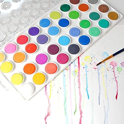 Conjunto de acuarelas artísticas, de 36 colores; incluye una variedad de 12  pinceles de calidad; todo lo que necesita para comenzar Los pinceles son