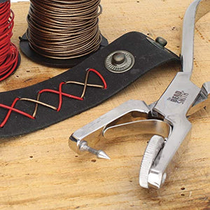 The Beadsmith - Herramienta de punzón de cuero para coser a mano, 5 agujeros de diferentes tamaños, suministros de joyería y herramientas de trabajo de cuero. - Arteztik