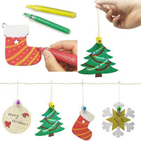 50 adornos de madera sin terminar para decoración navideña y manualidades, 10 estilos de madera sin terminar para decoración de Navidad y manualidades - Arteztik