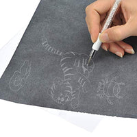 YOTINO - 100 hojas de papel de calzado, color negro de transferencia de carbono A4 con lápiz capacitivo para madera, papel, lienzo y otras superficies artísticas (8,7 x 11.8 in) - Arteztik
