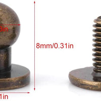 Sheens 20 piezas 0.315 x 0.236 in color bronce remaches de cobre botón de la cabeza de la bola botón botón de la correa de tope para bricolaje de cuero Craft cinturón bolso de mano - Arteztik