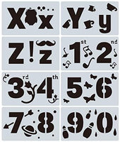 iSuperb 38 plantillas de letras para pintar números alfabeto dibujo plantillas reutilizables para álbumes de recortes, diario de manualidades, manualidades - Arteztik
