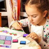 Almohadilla de tinta para huellas dactilares para niños, almohadillas de tinta de arcoíris para manualidades, sellos de goma para pareja, color de bricolaje, regalo para niños y niñas (paquete de 20) (B) - Arteztik
