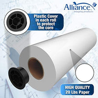 Alliance CAD rollos de papel, 24" x 150', 96 brillante, 20 lb – 4 rollos por caja – rollos de tinta Jet Bond con núcleo de 2" - Arteztik
