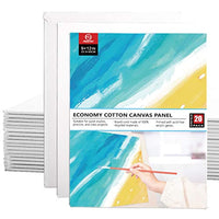 HappyHapi - Lote de 20 paneles de lienzo en blanco de 8.7 x 11.8 in para pintura, tableros de lona de calidad profesional sin ácidos, 100% algodón con núcleo de tablero reciclado - Arteztik
