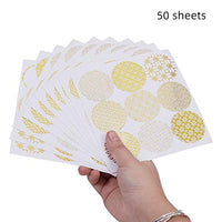 PH PandaHall 50 hojas círculos, pegatinas de pegatinas para cuadros de paster, pegatinas decorativas para caja de regalo, decoración de álbumes de recortes, decoración (450 piezas en total) - Arteztik
