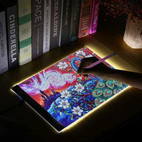 Magicfly Diamond Painting A4 LED Light Pad, caja de luz de trazado para dibujo, kit de tablero de luz regulable con cable USB, para DIY 5D pintura de diamante, dibujo, grabado, plantilla y diseño - Arteztik
