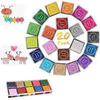 Almohadilla de tinta para huellas dactilares para niños, almohadillas de tinta de arcoíris para manualidades, sellos de goma para pareja, color de bricolaje, regalo para niños y niñas (paquete de 20) (B) - Arteztik

