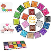 Almohadilla de tinta para huellas dactilares para niños, almohadillas de tinta de arcoíris para manualidades, sellos de goma para pareja, color de bricolaje, regalo para niños y niñas (paquete de 20) (B) - Arteztik