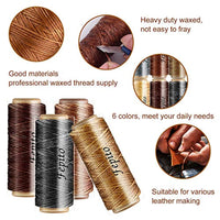 FEPITO - Hilo encerado de piel de 19 piezas de 198 yardas, 6 colores de cuero, cuerda encerada para coser con herramientas de cuero para tapicería de cuero, manualidades de costura - Arteztik
