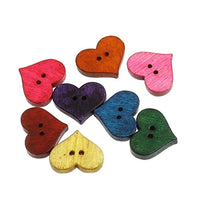 Housweety 100PCs Madera coser botones en forma de corazón Scrapbooking Mixed 20 mm x16.5 mm - Arteztik
