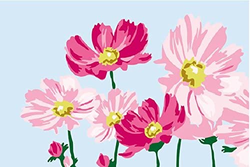 Pintura al óleo, kits de pintura por número para niños - Hermosas flores 7.9x11.8 in - Arteztik