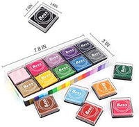 Almohadilla de tinta para huellas dactilares para niños, almohadillas de tinta de arcoíris para manualidades, sellos de goma para pareja, color de bricolaje, regalo para niños y niñas (paquete de 20) (B) - Arteztik
