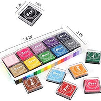 Almohadilla de tinta para huellas dactilares para niños, almohadillas de tinta de arcoíris para manualidades, sellos de goma para pareja, color de bricolaje, regalo para niños y niñas (paquete de 20) (B) - Arteztik