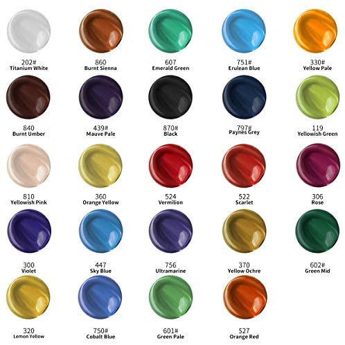 TBC The Best Crafts - Juego de 24 tarros de pintura acrílica, colores  vibrantes, juego de pintura acrílica, suministros educativos para artes y