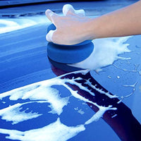 Aodaer - Esponja aplicadora de pintura, 6 unidades, esponja azul para detalles de pintura, se utiliza para manualidades artísticas o cera de coche con bolsa de almacenamiento colgante de malla, azul redondo de 3.1 pulgadas - Arteztik