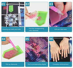 Kit de pintura de diamante 5D para adultos y niños, para principiantes, pintura de bordado con diamantes de imitación de cristal con perforación completa, para decoración de pared de interior del hogar (adorable gato-11.8 x 15.7) - Arteztik