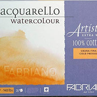 Fabriano Artistico 140 lb Cold Press 20 hojas Bloque 9x12" - Blanco tradicional - Arteztik