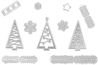 Plantillas de metal con diseño de corona de árbol de Navidad, herramienta de repujado para álbumes, tarjetas de papel, álbumes de recortes, manualidades (ramas de árbol y pino) - Arteztik
