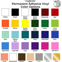 Craftables Hojas de vinilo adhesivo permanente de 12 x 12 pulgadas - Arteztik