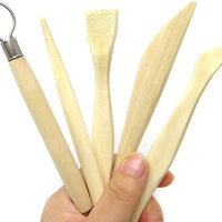 Honbay - Juego de 5 herramientas de madera para modelar arcilla, para cortar, tallar y alisar - Arteztik