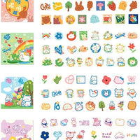 Doraking 300 pegatinas para decoración de conejos de dibujos animados para álbumes de recortes Bujos, 6 temas bonitos conejos pegatinas (amarillo) - Arteztik