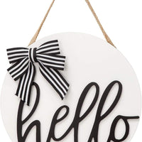Juego de 3 rebanadas de madera en blanco para decoración de puerta delantera, cartel de madera sin terminar, con cordel y 3 lazos, 12 cintas transparentes para manualidades y decoración de Navidad - Arteztik
