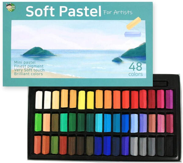 HASHI Pasteles suaves no tóxicos para profesionales – tiza cuadrada pastel colores surtidos (48 colores) - Arteztik