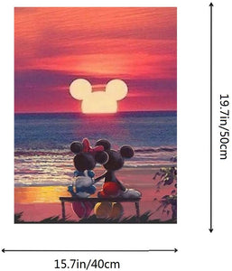 Karyees pintura por números Disney DIY pintura por números kits DIY lienzo pintura por números Disney Sunset Beach acrílico pintura para decoración del hogar por números para adultos niño principiante Disney Beach16 x 20 in - Arteztik