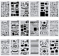 Biubee 36 plantillas de plástico de más de 1500 patrones diferentes – 4 x 7 pulgadas plantillas de dibujo para cuaderno, diario, álbum de recortes de bricolaje - Arteztik
