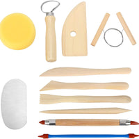 Blisstime - Juego de 30 herramientas para esculpir arcilla, mango de madera, kit de herramientas para tallar cerámica - Arteztik