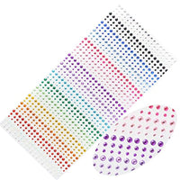 SANC 900 piezas 0.118 in 0.157 in 0.197 in Multicolor Bling Rhinestone pegatina hoja gema diamante autoadhesivo - Arteztik