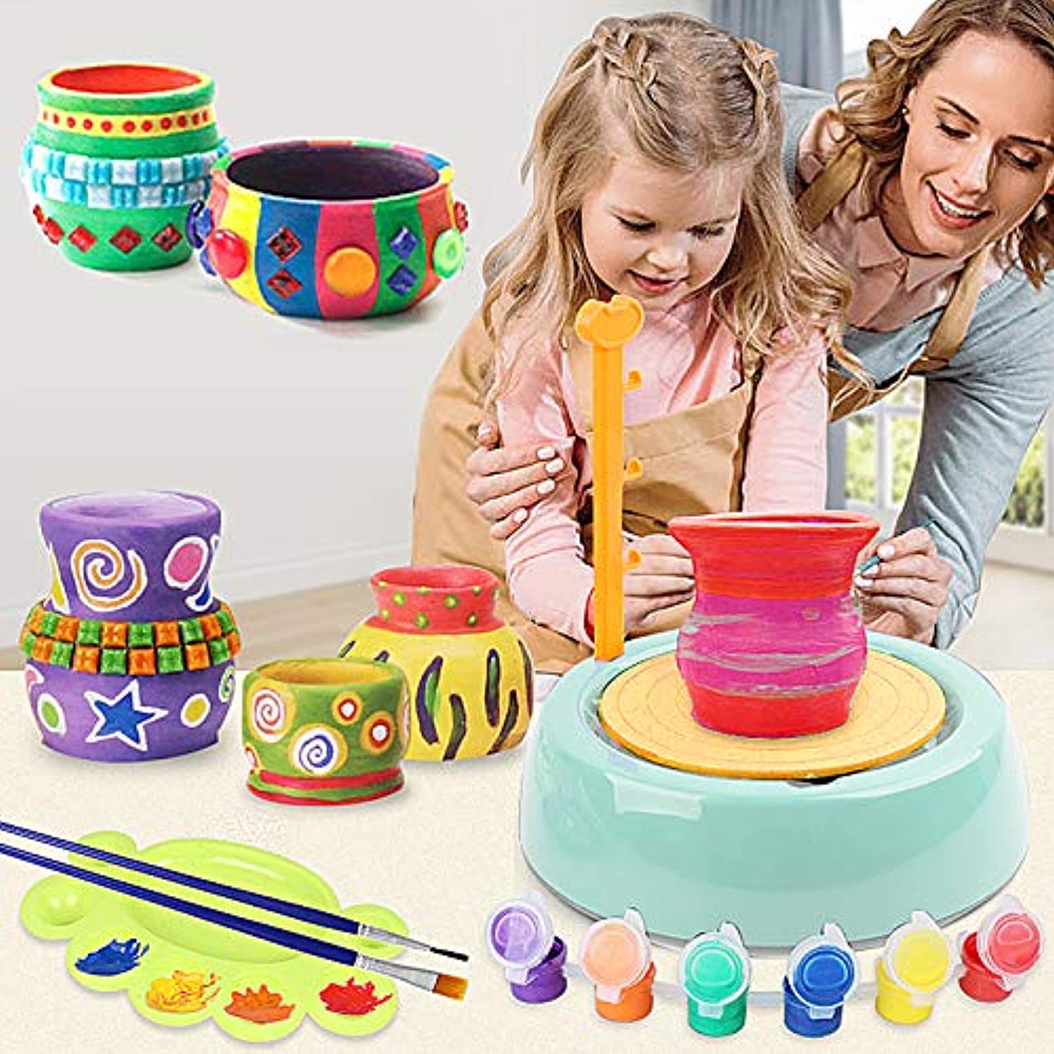 Black and Friday Deals up to 40% Toys Bginners Pottery Wheel With Paints  And Tools Diy Toy For Kids Toys For Girls Boys 3-6 Years 