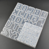 2 moldes de resina epoxi con letras del alfabeto digital, 1 molde grande + 1 pequeño - Arteztik
