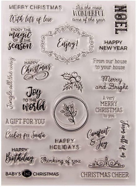 Sellos de goma para manualidades con texto en inglés «Happy New Year» y texto en inglés «Happy New Year» - Arteztik