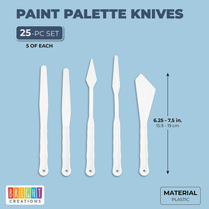 Paleta de pintura de plástico para pintura acrílica, manualidades (25 piezas) - Arteztik