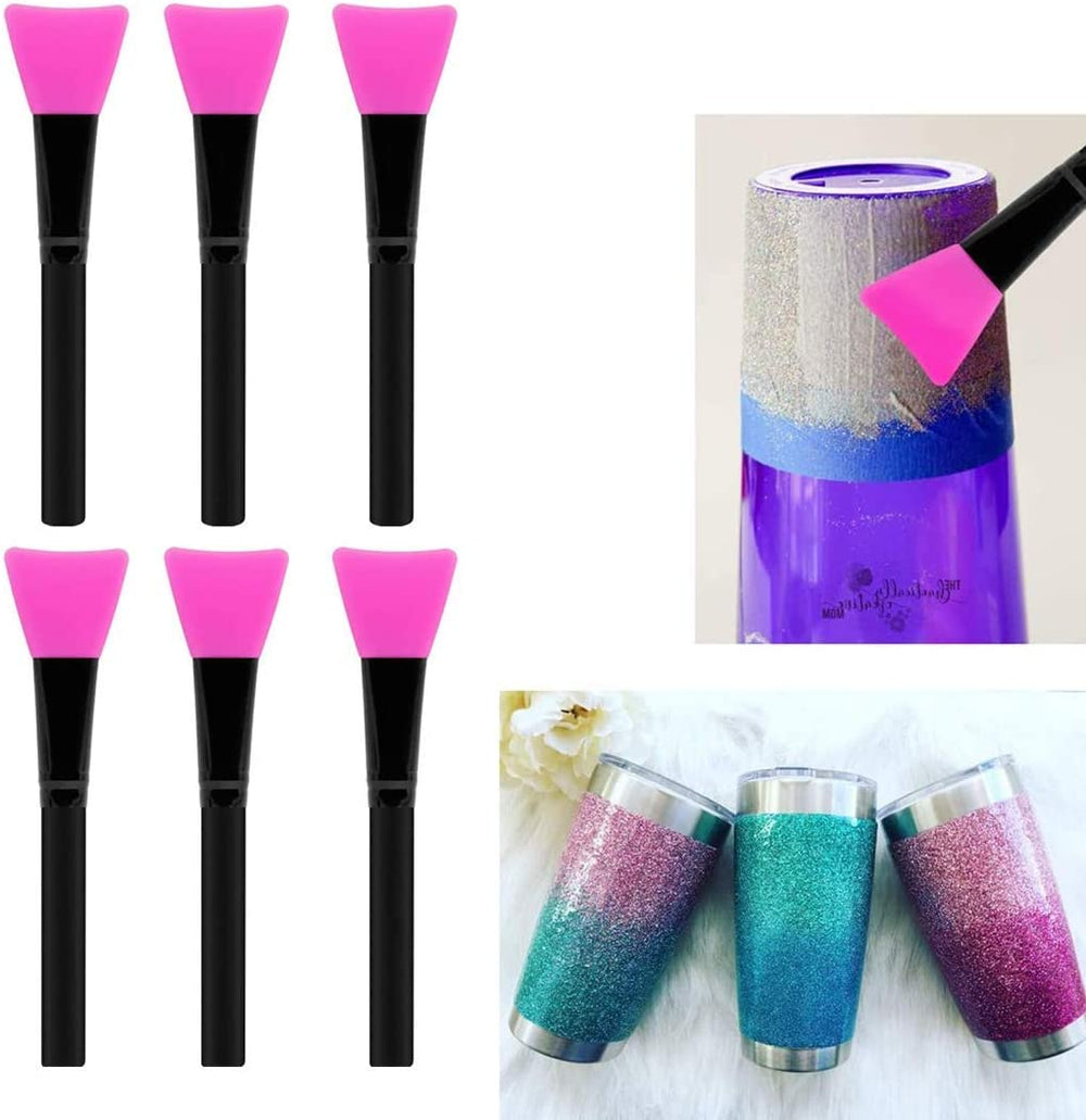 Colovis - Juego de 6 brochas de silicona epoxi para hacer vasos con purpurina epoxi y varillas de aplicación epoxi reutilizables para mezclar y esparcir resina epoxi acrílica a vaso - Arteztik