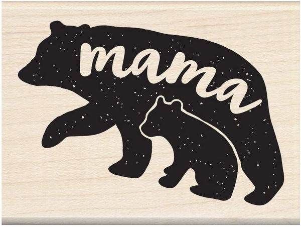 Inkadinkado - Sello de goma para tarjetas del día de la madre y álbumes de recortes, diseño de oso y oso de bebé, 1 unidad, 3.5 in de largo x 2.2 in de ancho - Arteztik