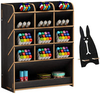 Marbrasse - organizador de escritorio de madera, multifuncional, caja de soporte para bolígrafos, papelería de escritorio, fácil de montar, estante de almacenamiento para suministros de oficina en casa-oficina con cajón - Arteztik

