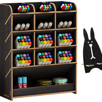 Marbrasse - organizador de escritorio de madera, multifuncional, caja de soporte para bolígrafos, papelería de escritorio, fácil de montar, estante de almacenamiento para suministros de oficina en casa-oficina con cajón - Arteztik