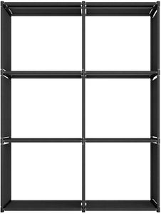 Suoernuo - Estantería de almacenamiento para libros, 6 cubos, almacenamiento en armario, estante para salón, dormitorio, oficina, estanterías para libros, ropa, juguetes, zapatos, artes - Arteztik