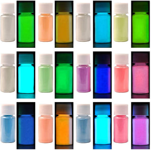 Biutee The Dark Pigment Powder con lámpara UV 12 colores 0.7 oz resina epoxi color pigmento tintes para bricolaje Slime, pintura acrílica, arte de uñas, pintura, manualidades - Arteztik