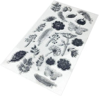 hyamass Pack de 6 hojas mezcla Estilo Flores Y Mariposas Claro Sello de hule para hacer tarjetas decoración y scrapbooking - Arteztik
