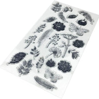 hyamass Pack de 6 hojas mezcla Estilo Flores Y Mariposas Claro Sello de hule para hacer tarjetas decoración y scrapbooking - Arteztik