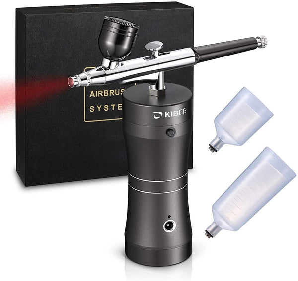KIBEE - Kit de aerógrafo recargable de mano, mini compresor de aire, pistola de aerógrafo portátil inalámbrico para maquillaje, tatuaje, arte de uñas, pintura facial, pintura de modelo, decoración de tartas - Arteztik